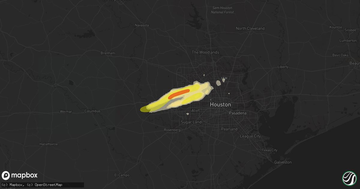 Hail map in Katy, TX on April 19, 2020