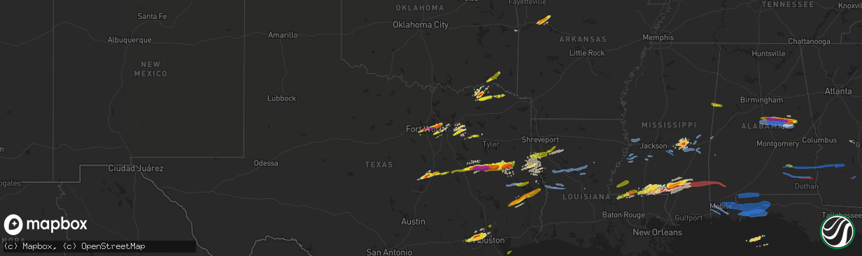 Hail map on April 19, 2020