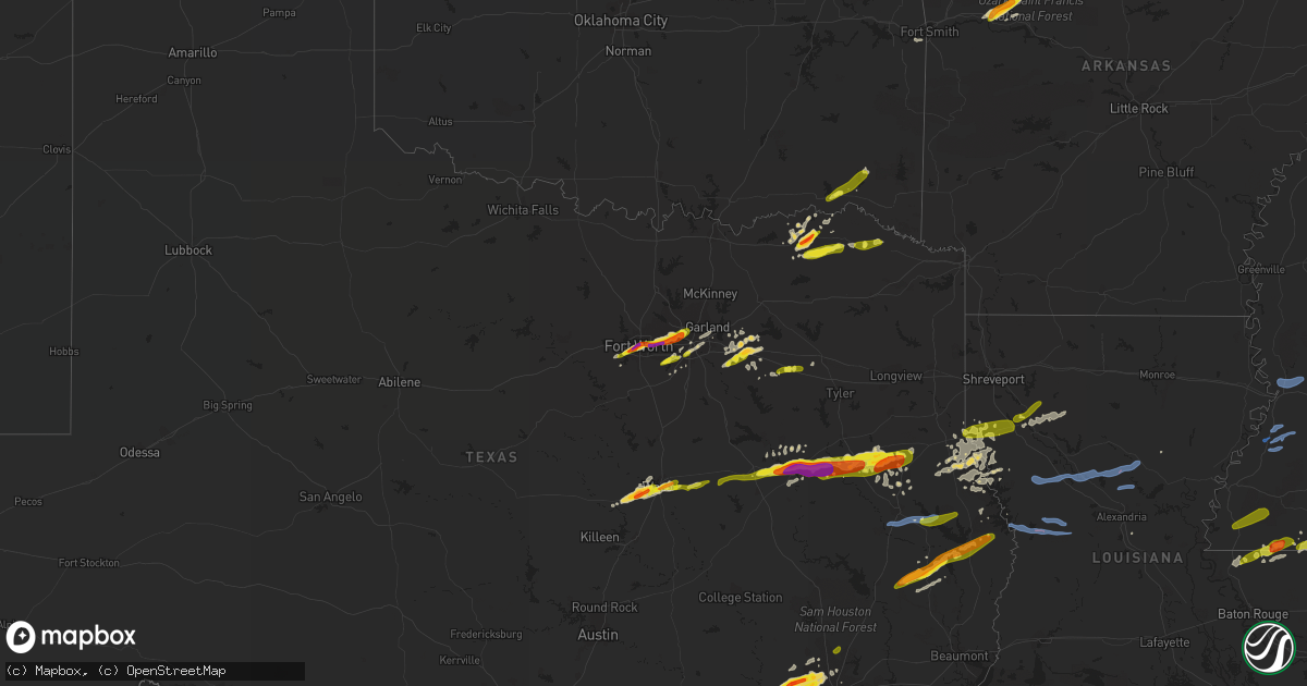 Hail map on April 19, 2020