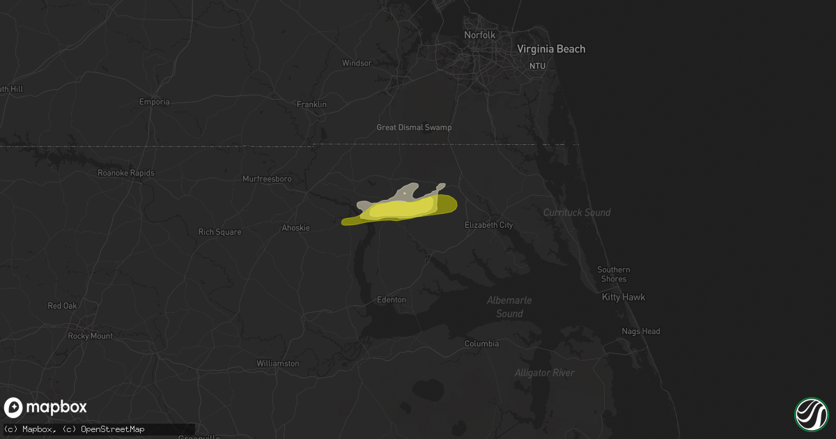 Hail map in Belvidere, NC on April 19, 2021