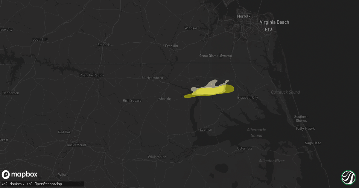 Hail map in Cofield, NC on April 19, 2021