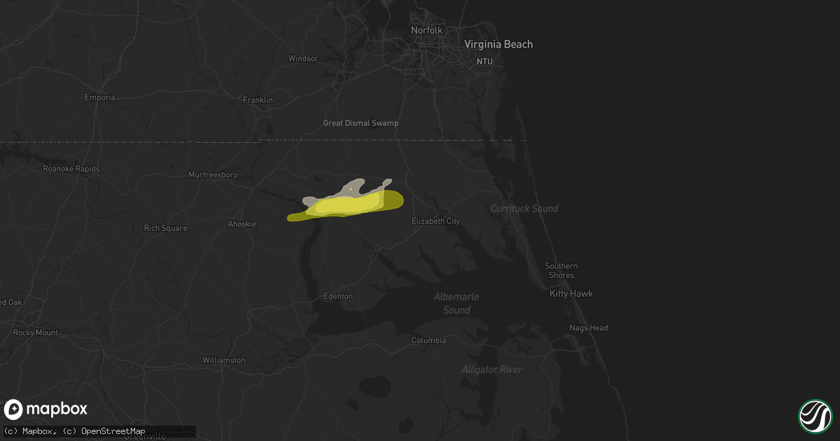 Hail map in Elizabeth City, NC on April 19, 2021