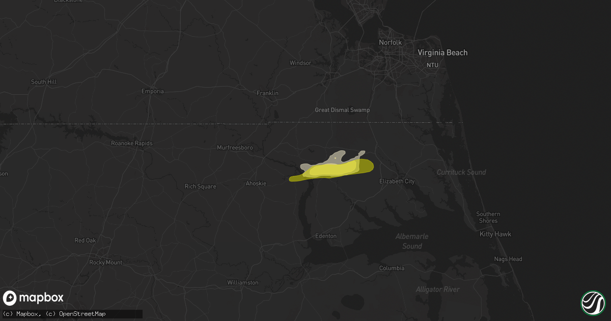 Hail map in Gatesville, NC on April 19, 2021