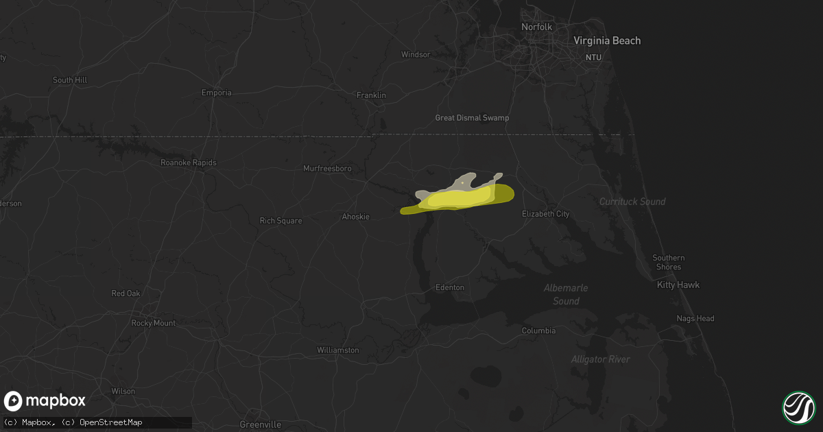 Hail map in Harrellsville, NC on April 19, 2021