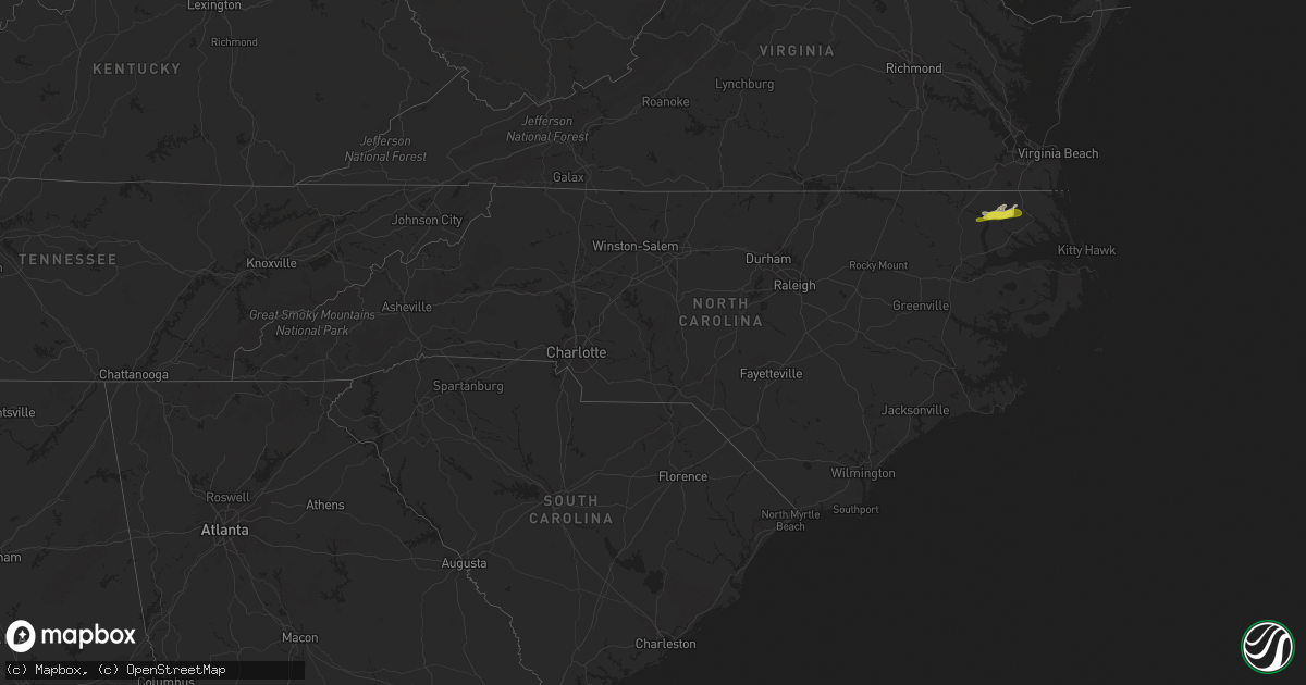 Hail map in North Carolina on April 19, 2021