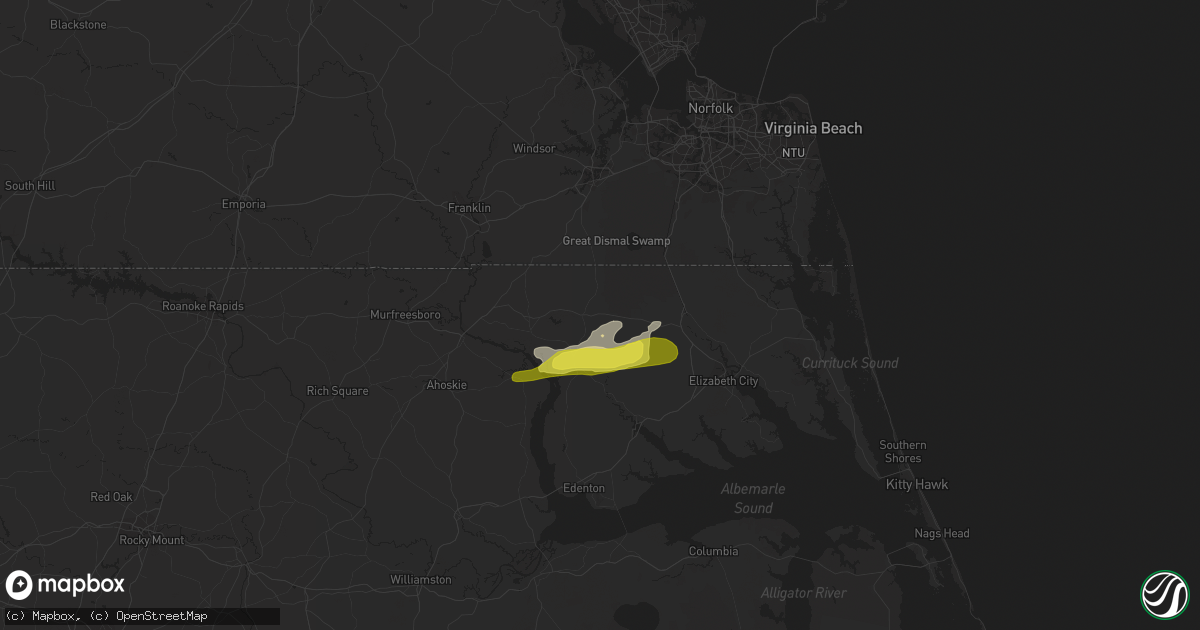Hail map in Sunbury, NC on April 19, 2021