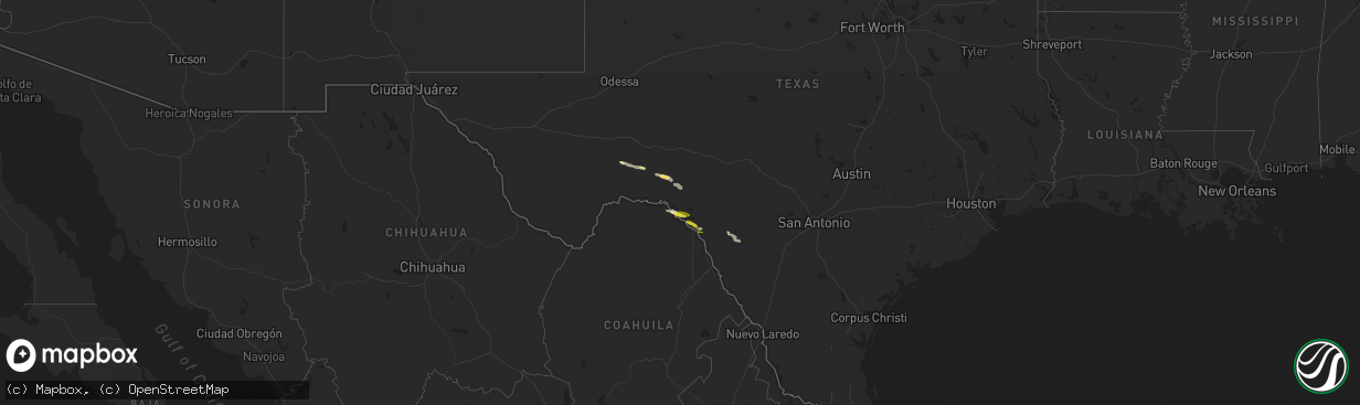 Hail map in Texas on April 19, 2022