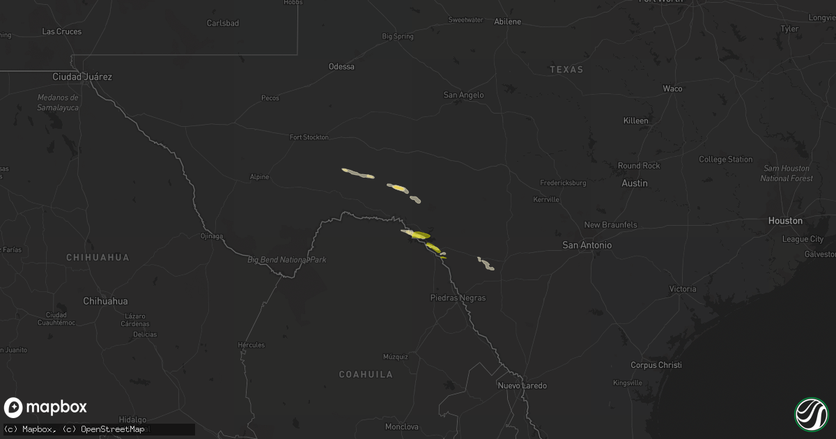 Hail map in Texas on April 19, 2022