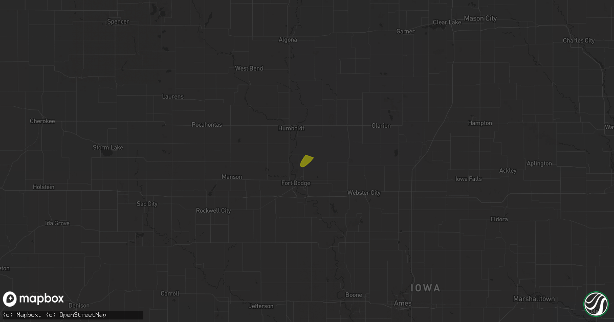Hail map in Badger, IA on April 19, 2023