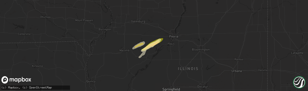 Hail map in Canton, IL on April 19, 2023