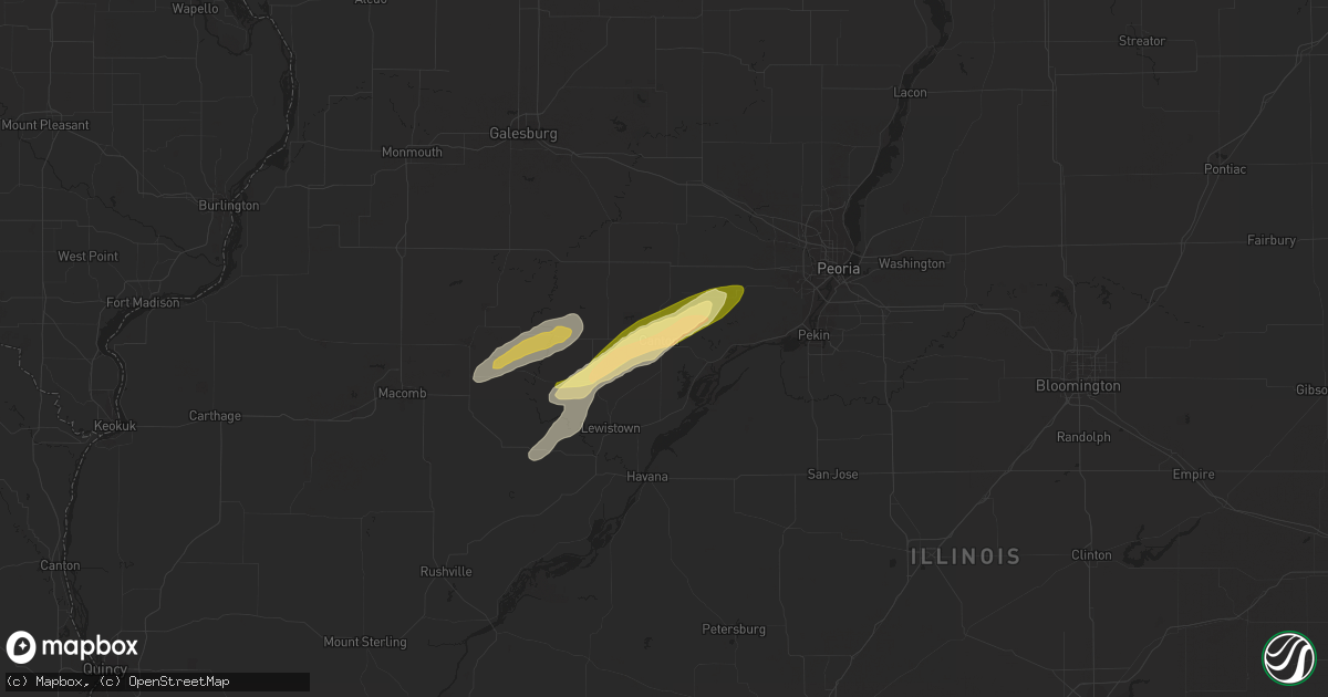 Hail map in Canton, IL on April 19, 2023