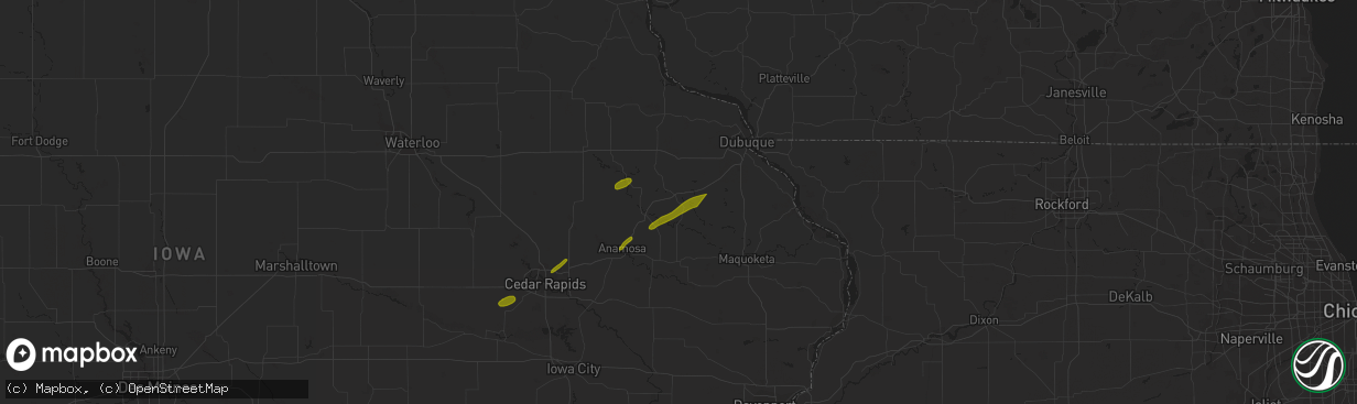 Hail map in Cascade, IA on April 19, 2023