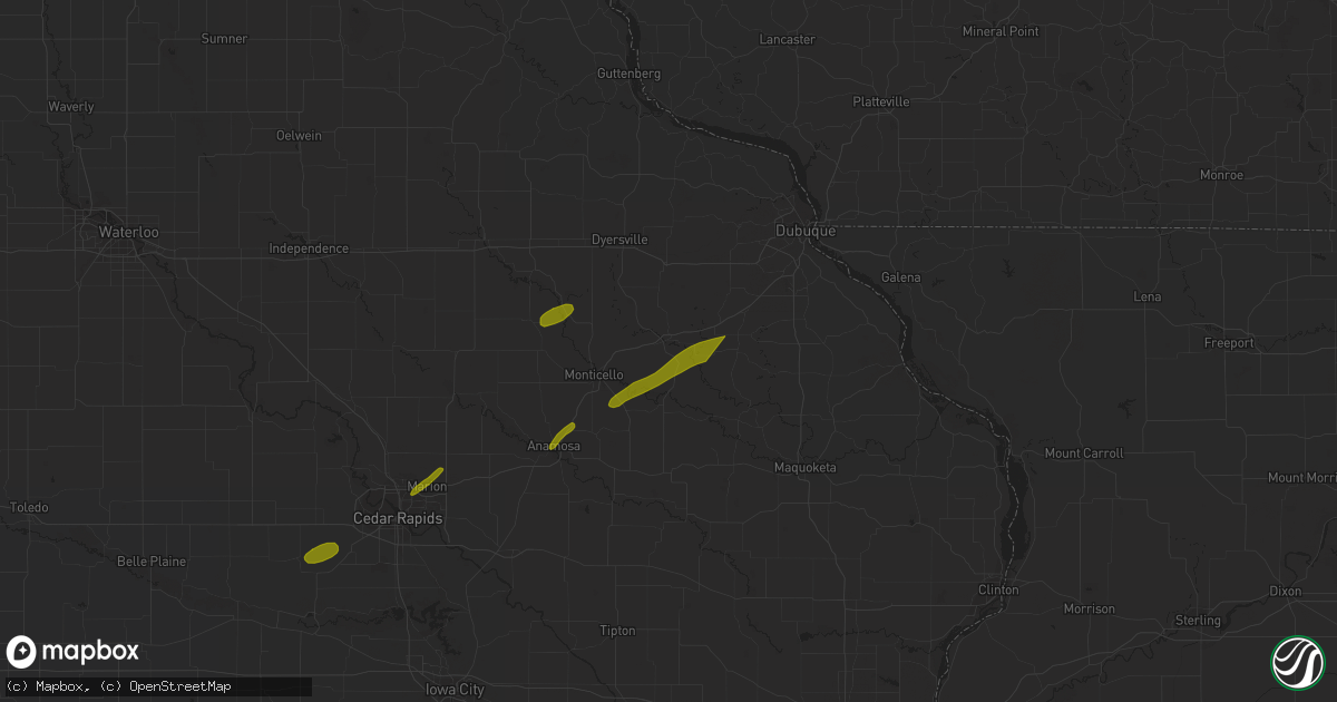 Hail map in Cascade, IA on April 19, 2023