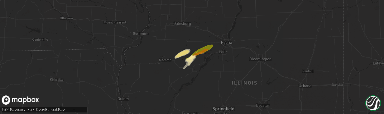 Hail map in Cuba, IL on April 19, 2023