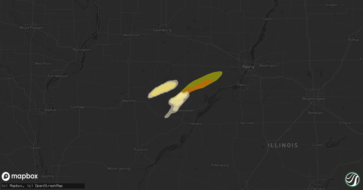 Hail map in Cuba, IL on April 19, 2023