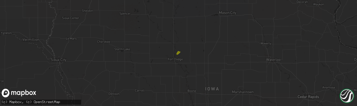 Hail map in Fort Dodge, IA on April 19, 2023