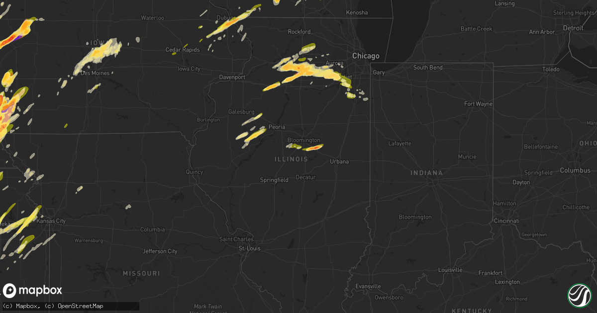 Hail map in Illinois on April 19, 2023