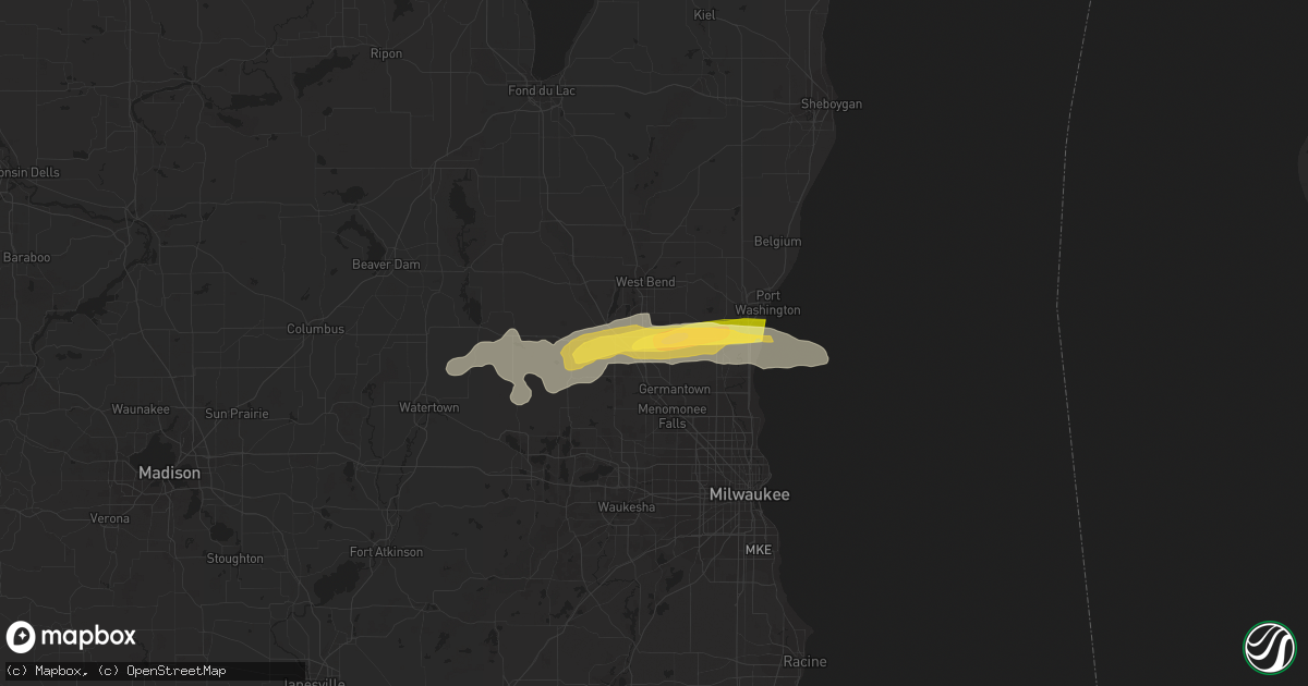 Hail map in Jackson, WI on April 19, 2023