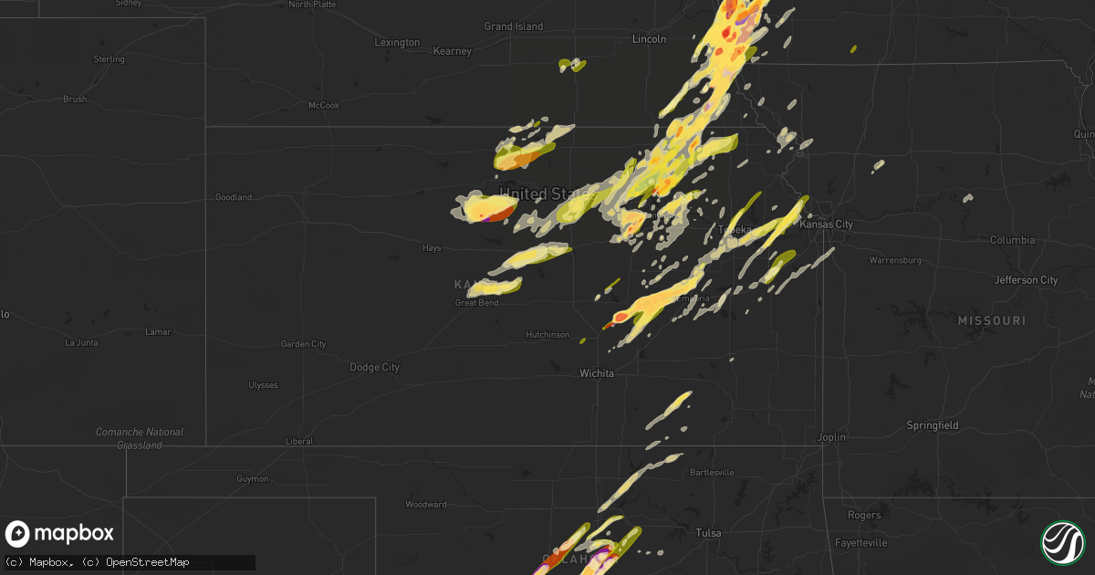 Hail map in Kansas on April 19, 2023