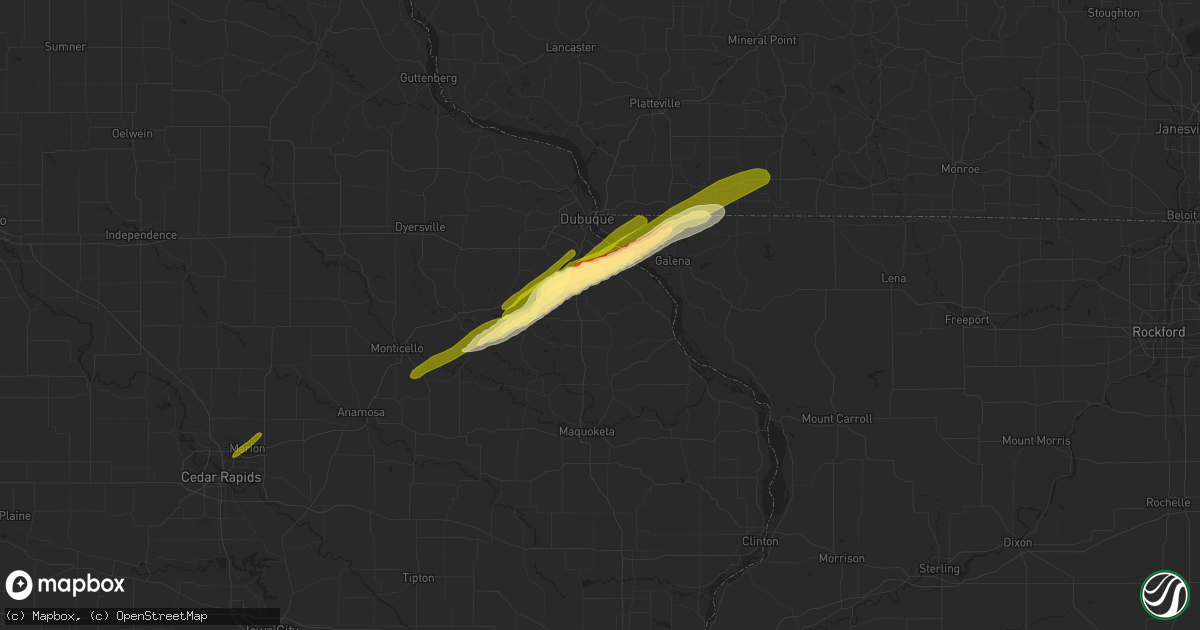 Hail map in La Motte, IA on April 19, 2023