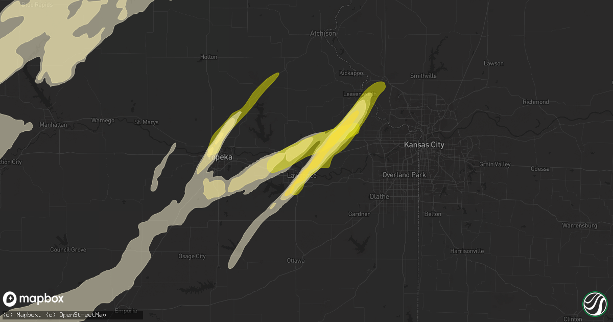 Hail map in Lawrence, KS on April 19, 2023