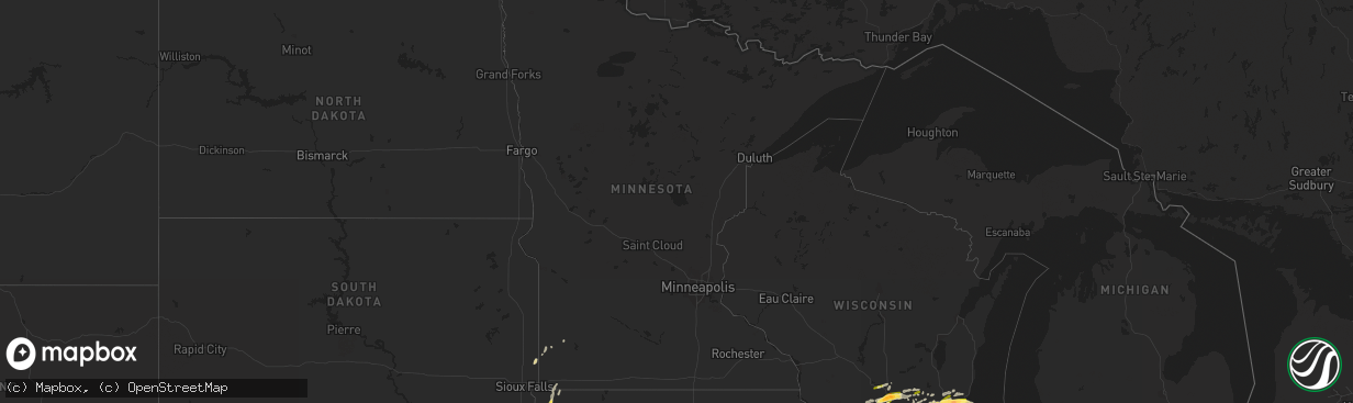 Hail map in Minnesota on April 19, 2023