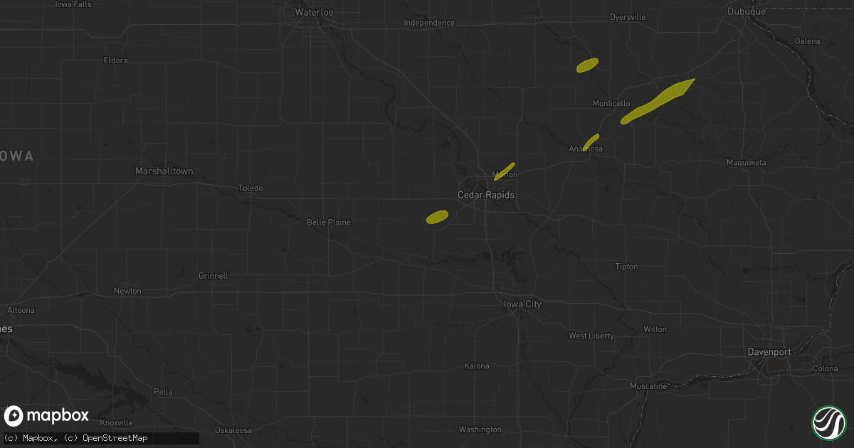 Hail map in Norway, IA on April 19, 2023