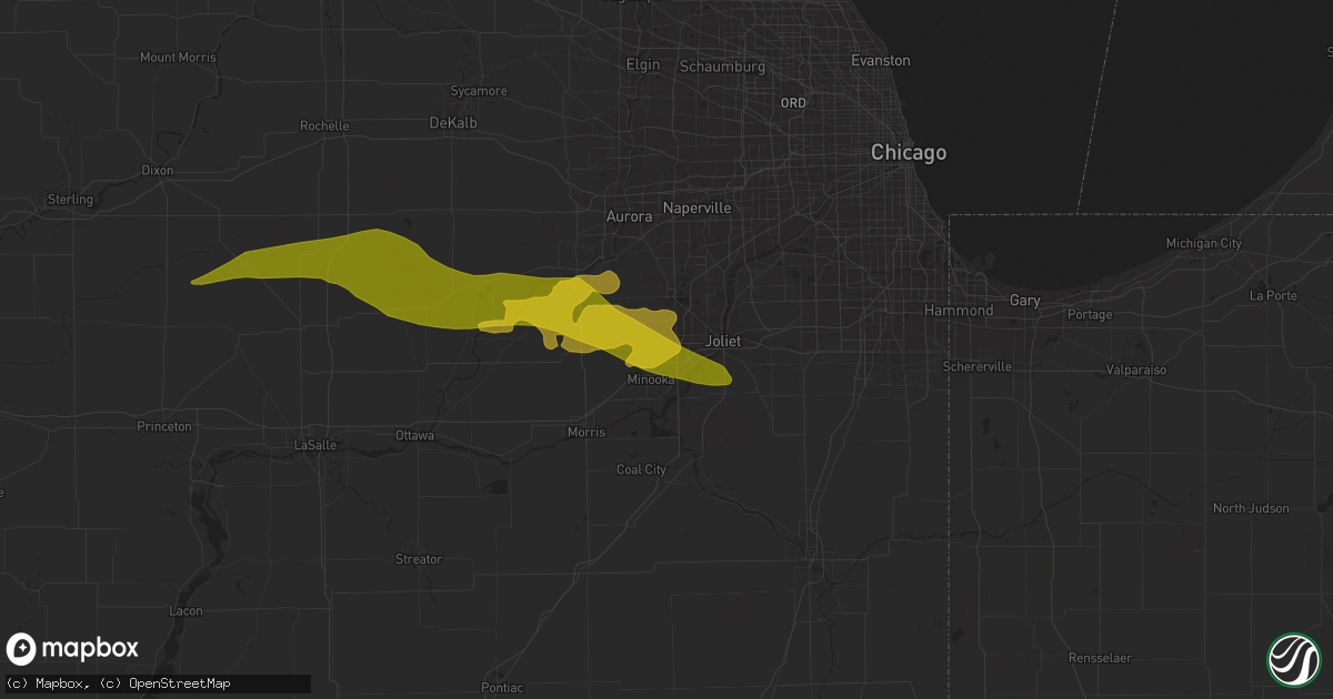 Hail map in Shorewood, IL on April 19, 2023