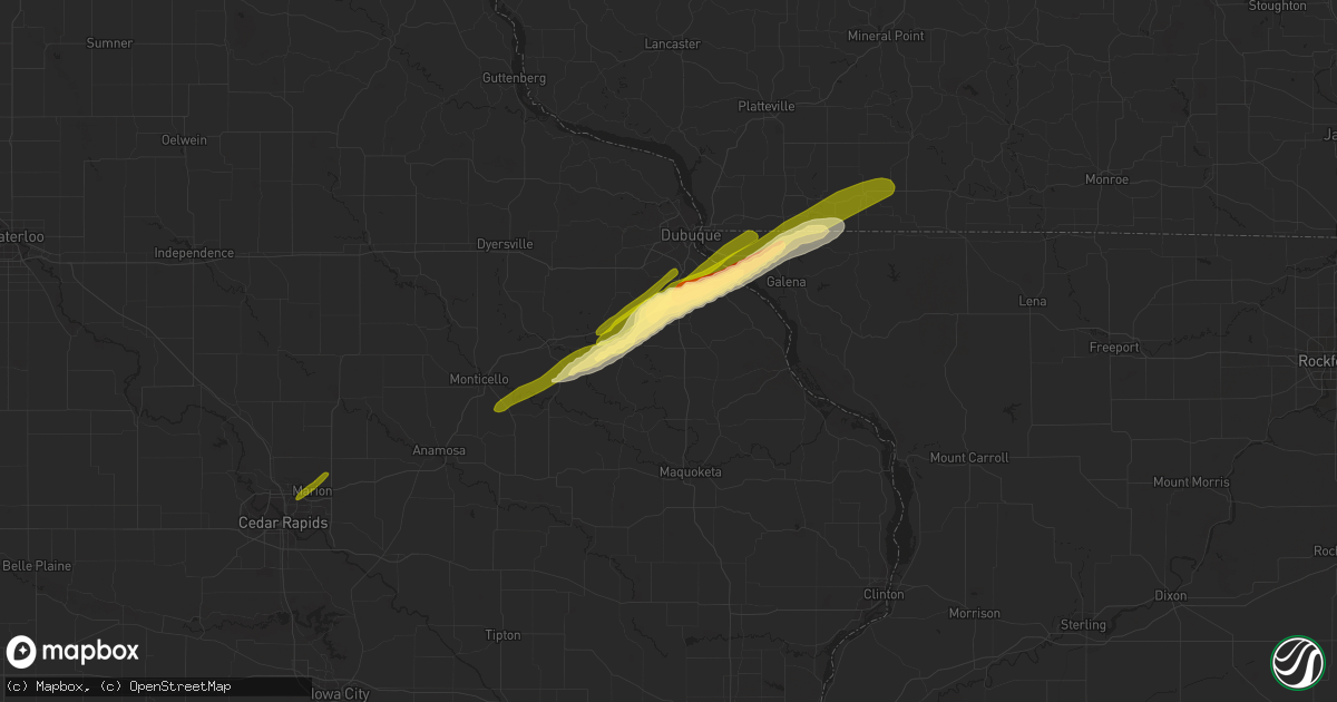 Hail map in Zwingle, IA on April 19, 2023