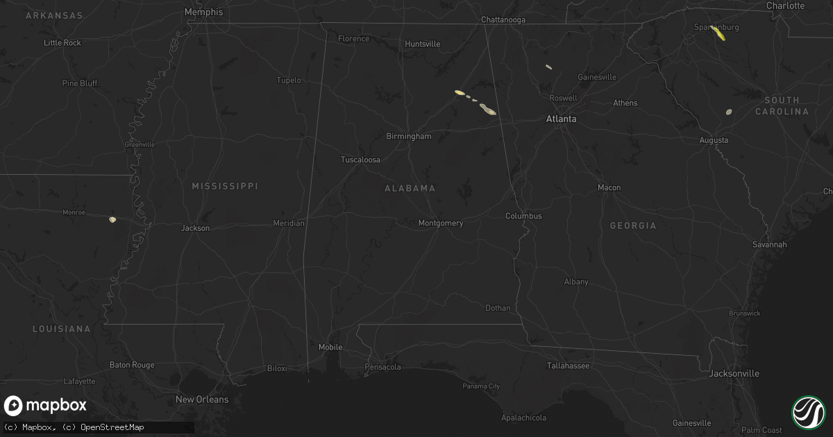 Hail map in Alabama on April 19, 2024