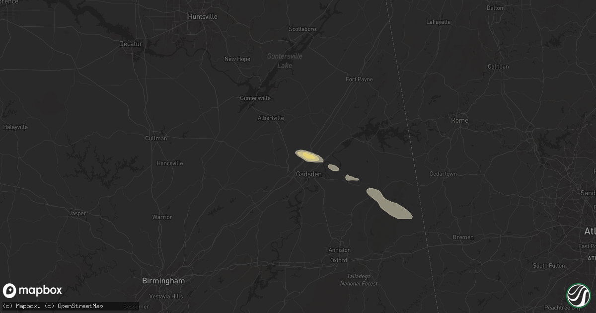 Hail map in Attalla, AL on April 19, 2024