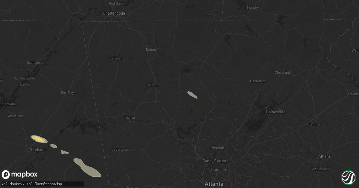 Hail map in Fairmount, GA on April 19, 2024