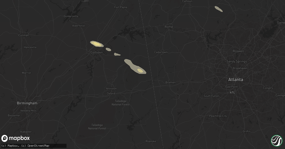 Hail map in Fruithurst, AL on April 19, 2024