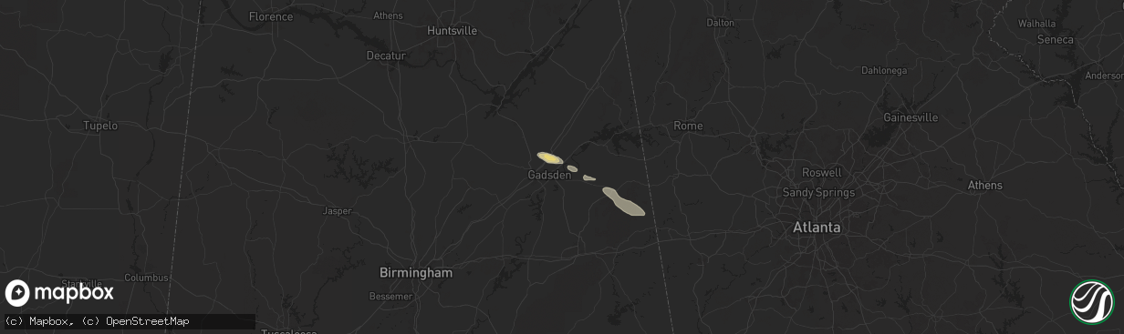 Hail map in Gadsden, AL on April 19, 2024
