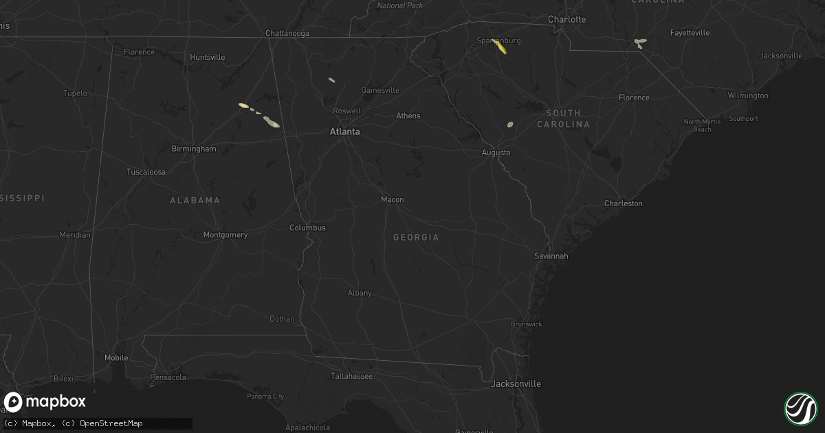 Hail map in Georgia on April 19, 2024