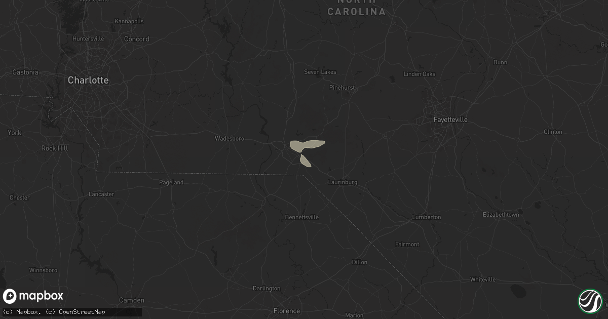 Hail map in Hamlet, NC on April 19, 2024
