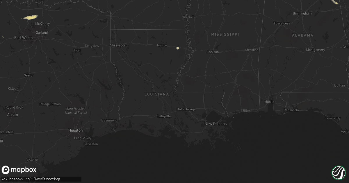 Hail map in Louisiana on April 19, 2024