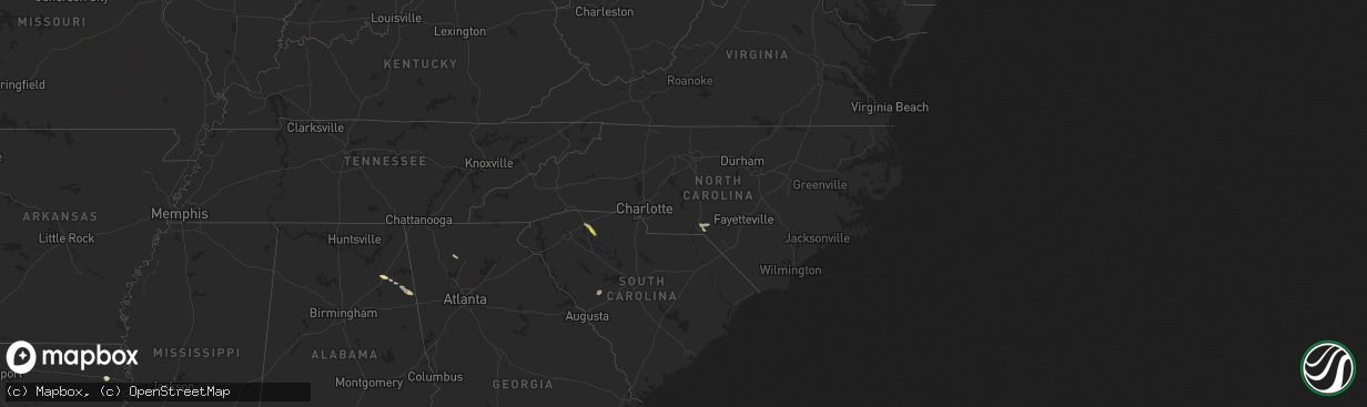 Hail map in North Carolina on April 19, 2024
