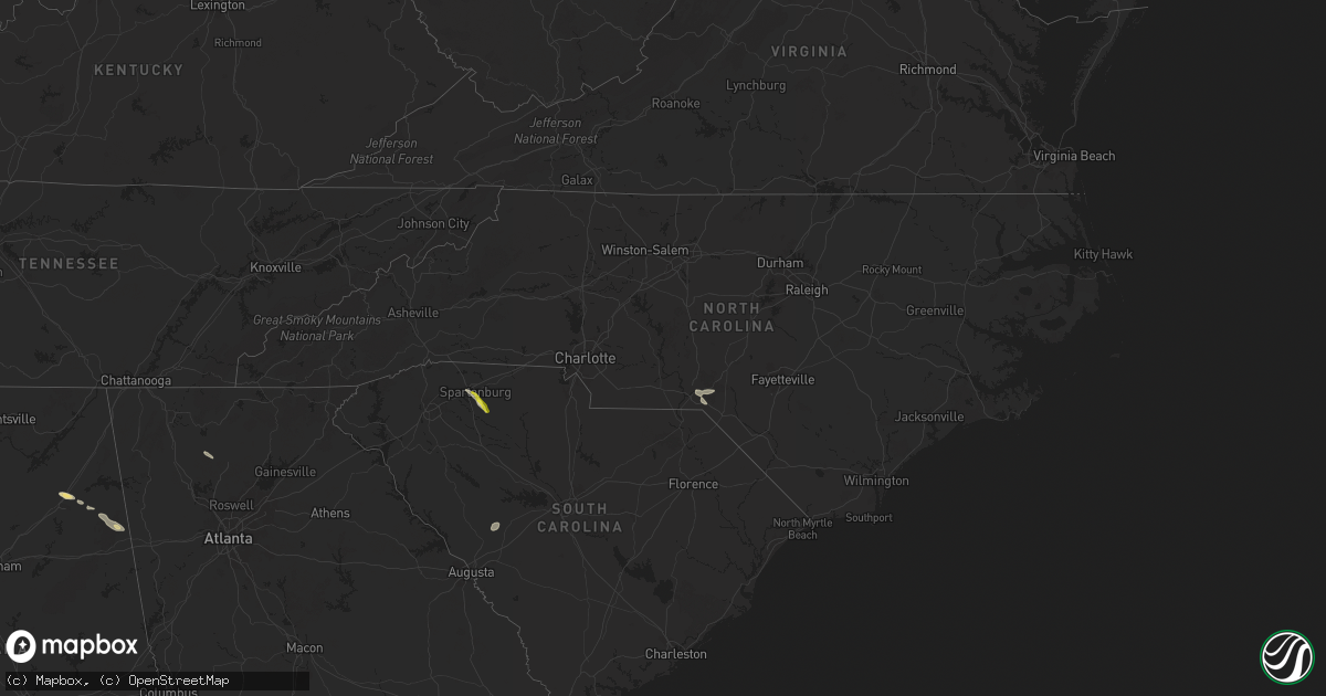 Hail map in North Carolina on April 19, 2024