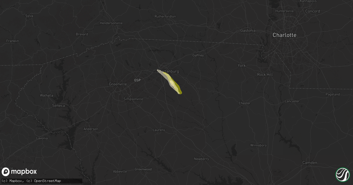 Hail map in Pauline, SC on April 19, 2024