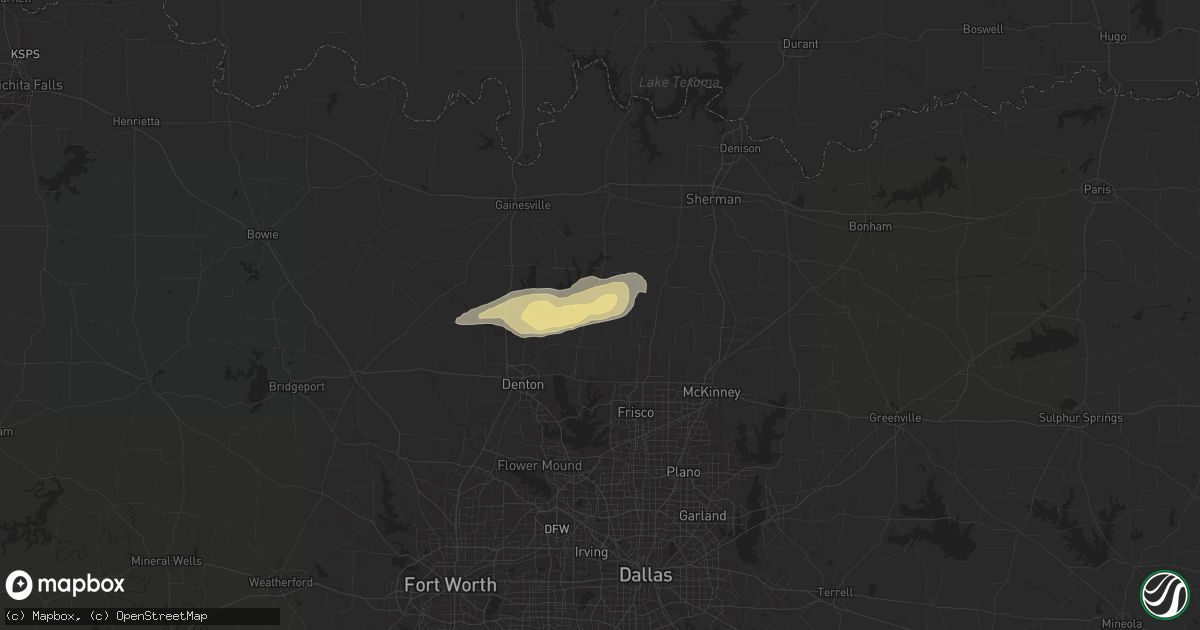 Hail map in Pilot Point, TX on April 19, 2024