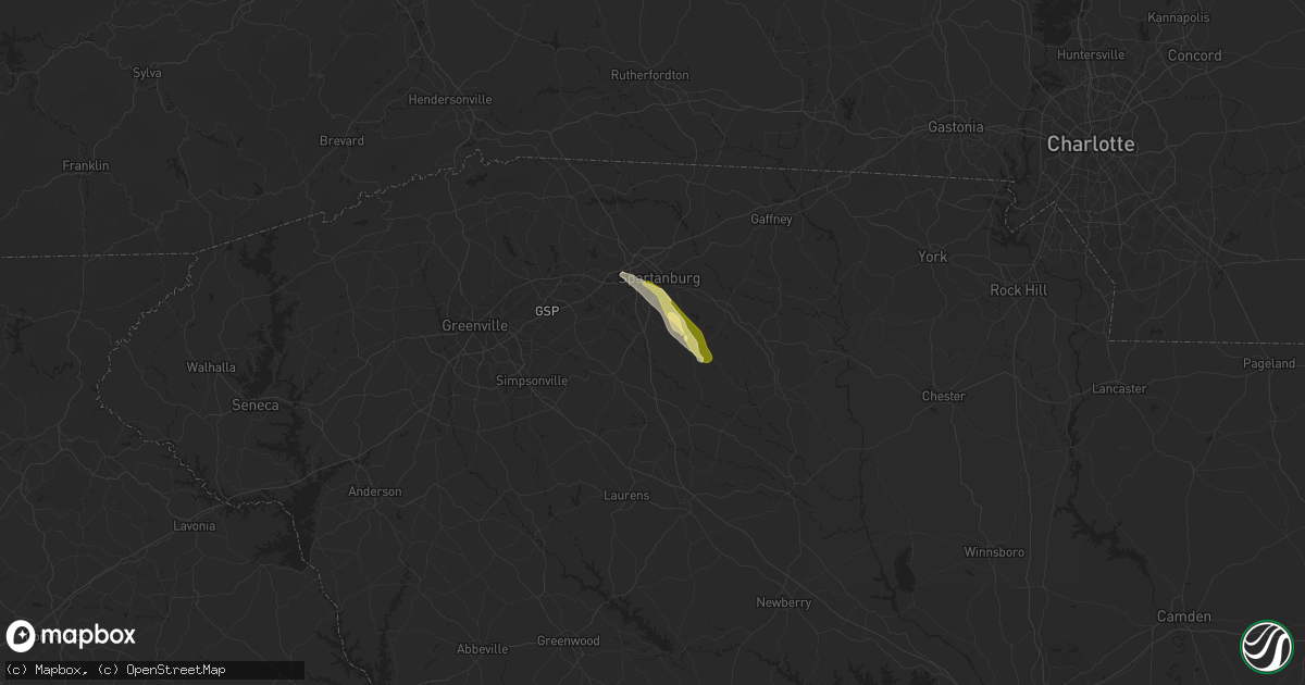 Hail map in Roebuck, SC on April 19, 2024