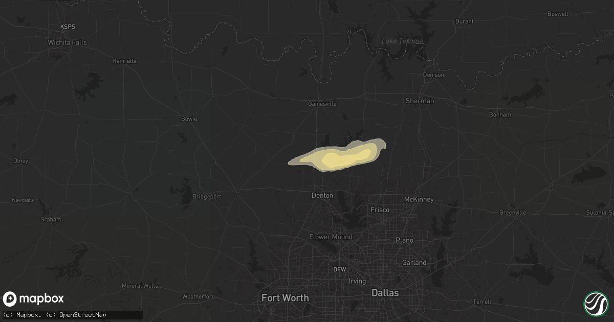 Hail map in Sanger, TX on April 19, 2024