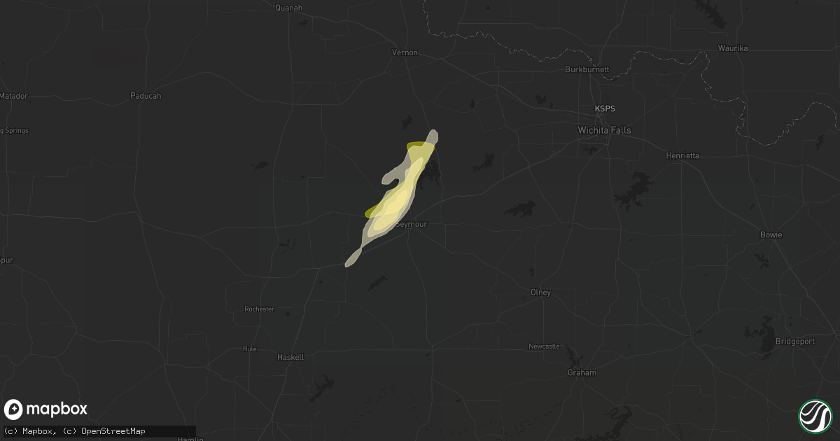 Hail map in Seymour, TX on April 19, 2024
