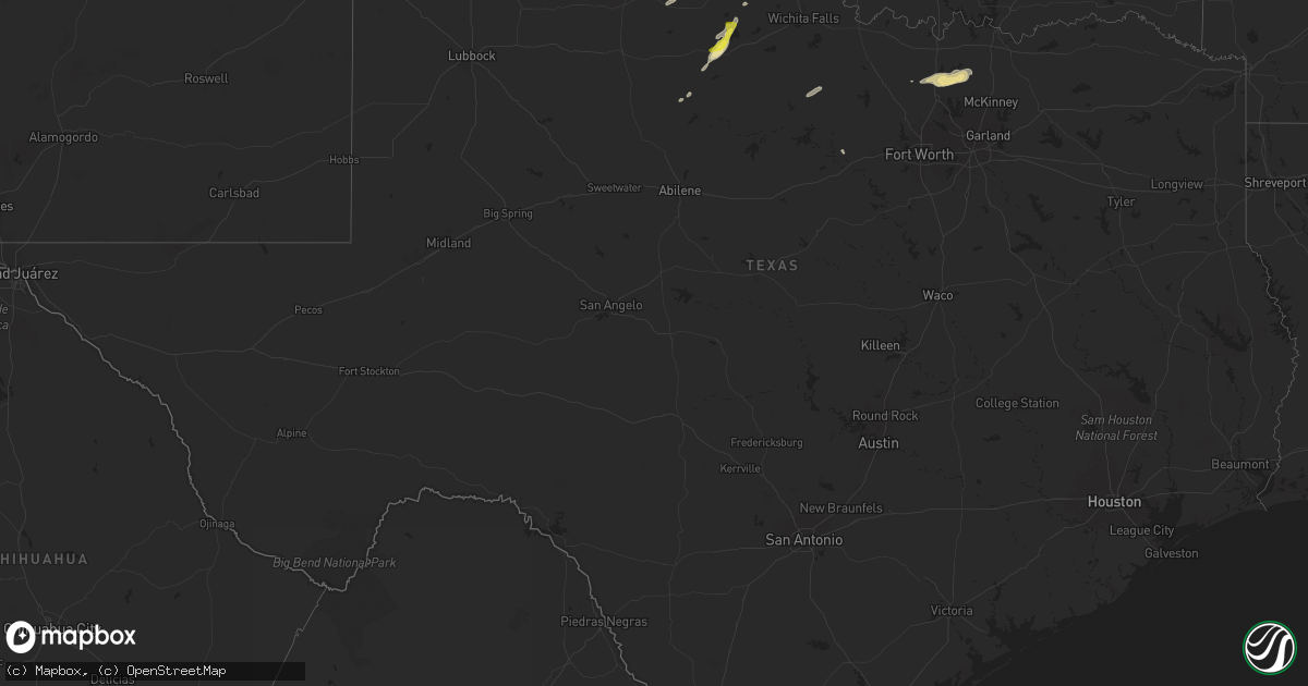 Hail map in Texas on April 19, 2024