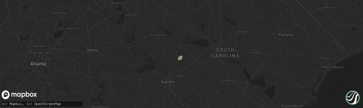 Hail map in Ward, SC on April 19, 2024