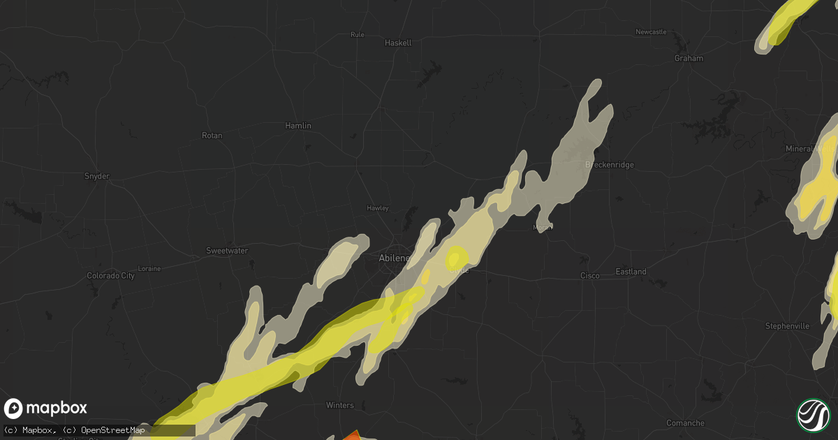 Hail map in Abilene, TX on April 19, 2025