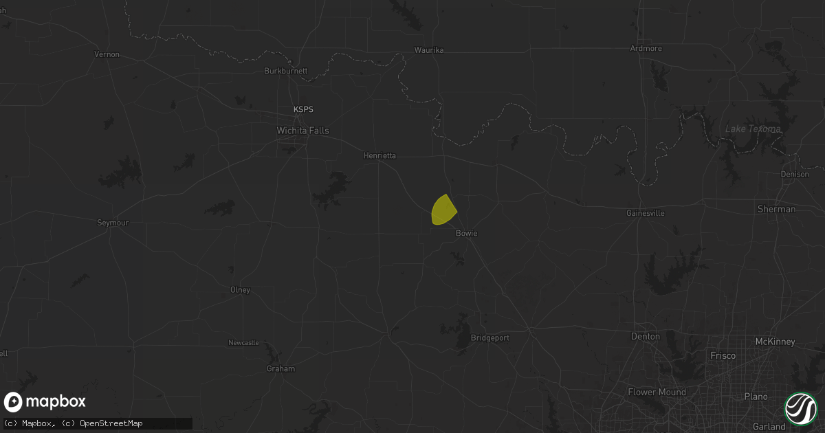 Hail map in Bellevue, TX on April 19, 2025
