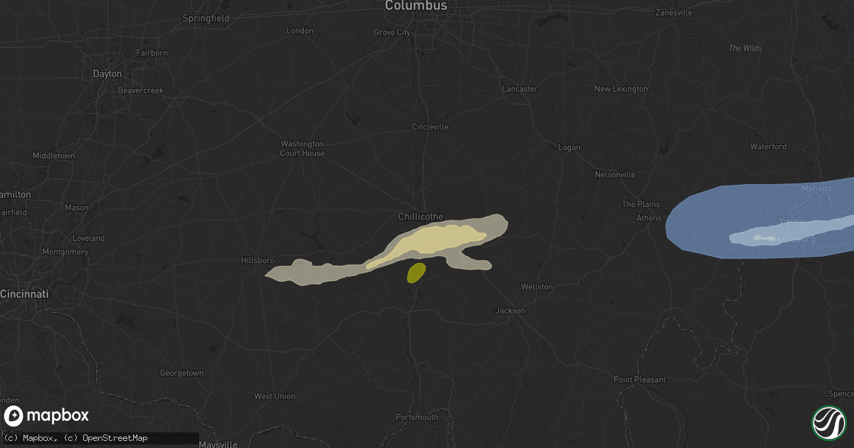 Hail map in Chillicothe, OH on April 19, 2025