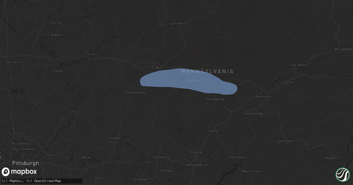 Hail map in Curwensville, PA on April 19, 2025